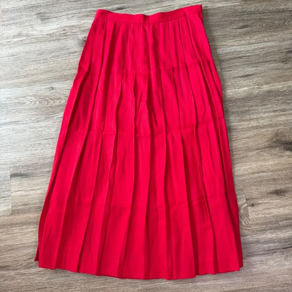 David Brooks Pleated Skirt Maxi Vintage 80s‎ | Red | Womens Size 12